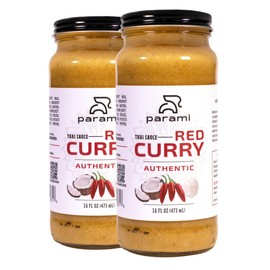 Parami Thai Curry Sauce Size 16 OZ (Gluten Free, Dairy Free, Nut Free) (Pack of 2, Red)