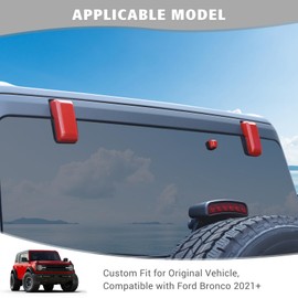 Jimen Compatible with Ford Bronco 2021-2023, 3PCS Tailgate Rear Window Hinge Liftgate Glass Hinge Cover Exterior Trim Accessories (Red)