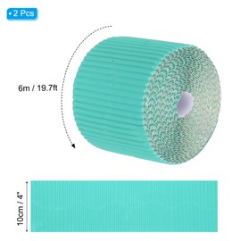 PATIKIL 3.9inch x 78.7ft Bulletin Board Border, Scalloped Trim Paper Corrugated Decorate Border for Locker Classroom Decor Black White Cork Poster Boards, Sky Blue (1mm)