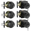 Haidms Entry Black Door Knobs and Deadbolt Combo Set, Keyed