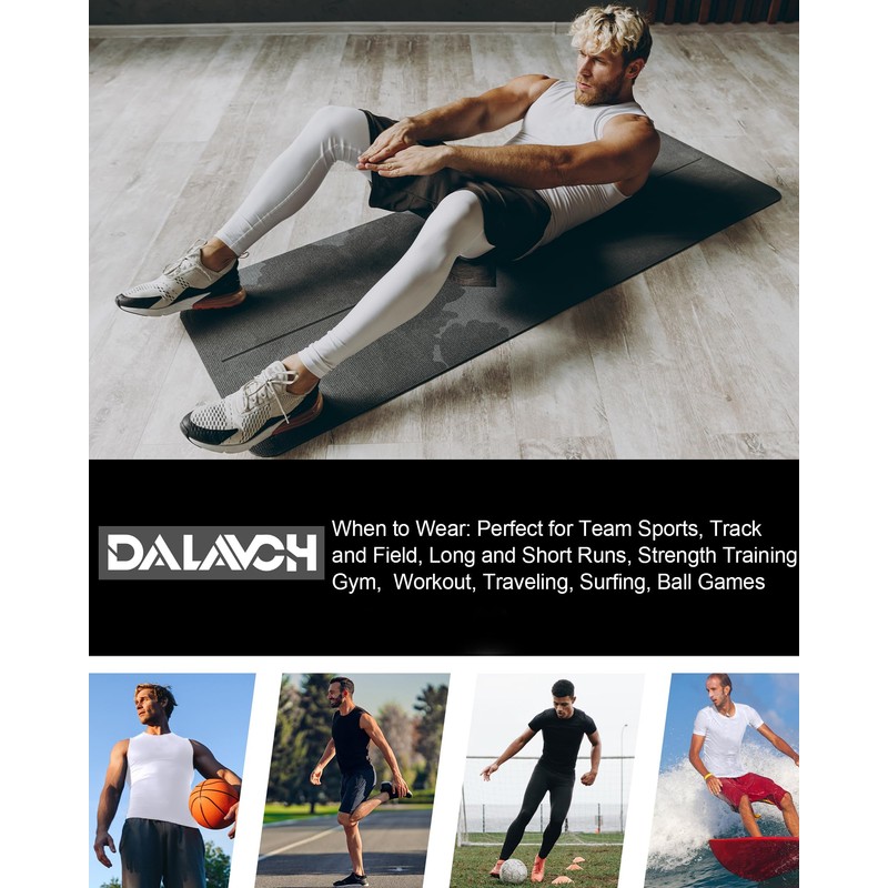 Dalavch 4 Pack Compression Shirts and Tank Tops Men Short