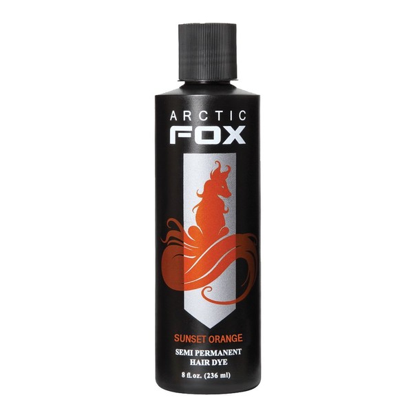 ARCTIC FOX Vegan and Cruelty-Free Semi-Permanent Hair Color Dye (8 Fl Oz, SUNSET ORANGE)