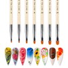 7-Piece Nail Art Brush Set with Nylon Bristles & ABS