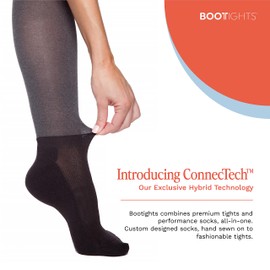 Bootights - Premium Hybrid Tights With Ankle Sock - Tummy Control & Hybrid Ankle Sock - Shaping Control Top Panty Hose - Warm, Soft, Shaping & Stretchy - Spandex, Comfortable & Durable