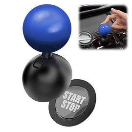 ESJNNK Engine Start Joystick ABS Material Button Lever Push Start Car Start Button Lever Car Ignition Button Cover Cover Starter Cover Spherical Aftermarket Start Car Engine Easy Installation (Blue)