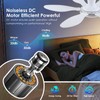 Ceiling Fans with Lights, 51 inch Modern White Low Profile