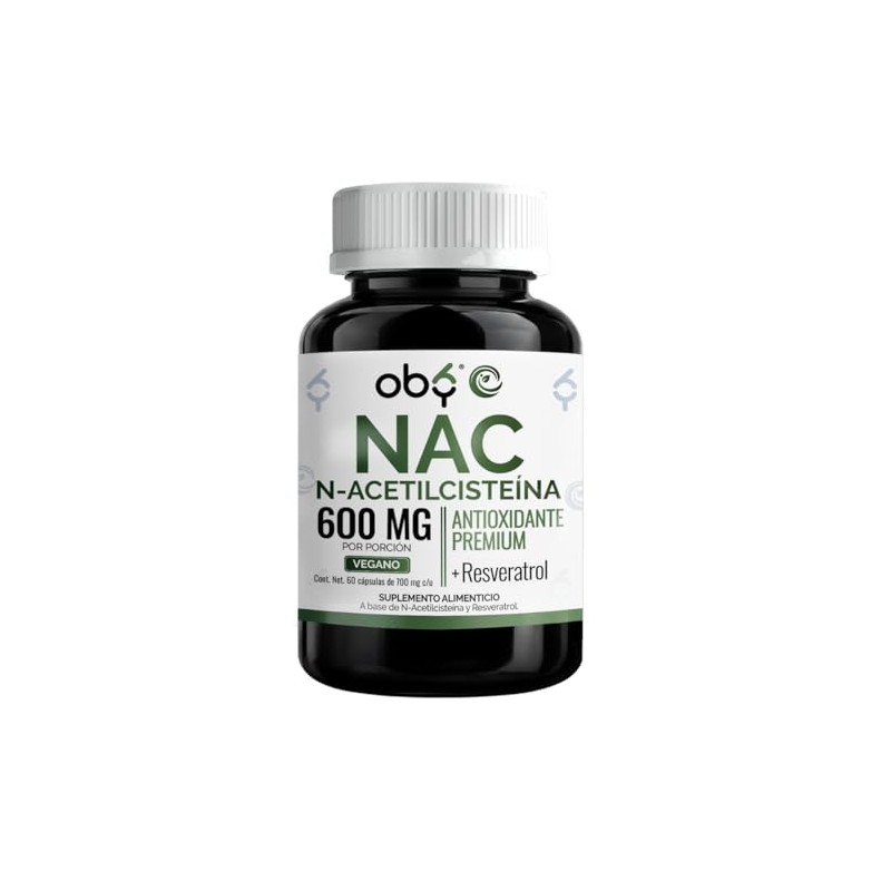 Oby Nac 600mg Trans Resveratrol Antioxidante Precursor Glutation Acetyl Cysteine