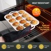 2 Packs 12 Cups Silicone Muffin Pan with Metal Reinforced