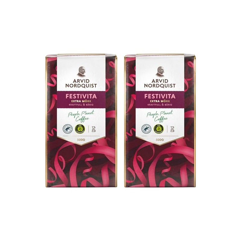 Arvid Nordquist Classic Coffee Extra Dark Roast 2 Packs 17.6oz/500g