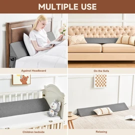 IFNOW Queen Size(60"x6"x10") Bed Wedge Pillow for Headboard, Mattress Gap Filler(0-8"), Bed Wedge for Gap Between Your Headboard and Mattress Dark Grey
