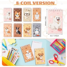 Phlognfy Dog Party Gifts, Dog Children's Birthday Gifts, with 8 Spiral Notepad, 8 Neutral Pens, 50 Stickers, 12 Clap Bracelets, for Girls Boys Theme Party Bags