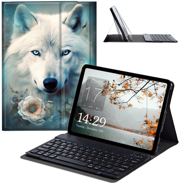 JANENFNA Fire HD 10 2023 Tablet Case with Keyboard, Detachable