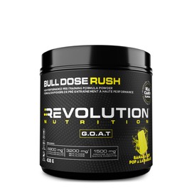 Revolution Nutrition Revolution Nutrition, Bull Dose Rush, Pre-Workout Powder, Supports Pumps & Strength, Helps Improve Focus, Citrulline Malate, For Men & Women, 438g, 33 Servings (Banana Pop, 0.96 Pound)