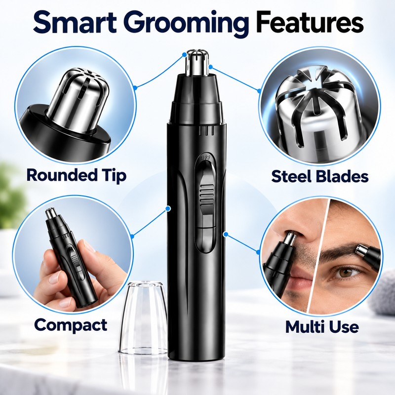 Electric Nose Hair Trimmer – Multifunctional Nose & Eyebrow Hair