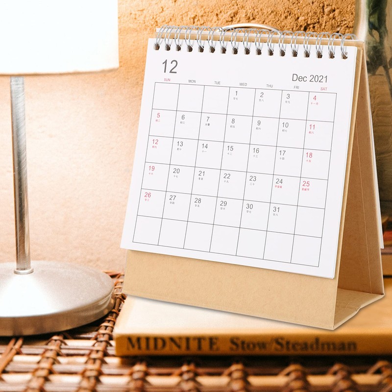 Operitacx 2022 Simple Desk Calendar Minimalist Tabletop Agenda Organizer for