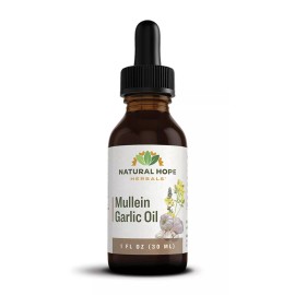 Natural Hope Herbals MULLEIN GARLIC OIL - Gentle Herbal Ear Drop Formula for Aches & Infections USA