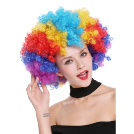 WIG ME UP - PW0011 Afro Wig Afro 70s Rainbow Colourful Huge Funky Disco Clown