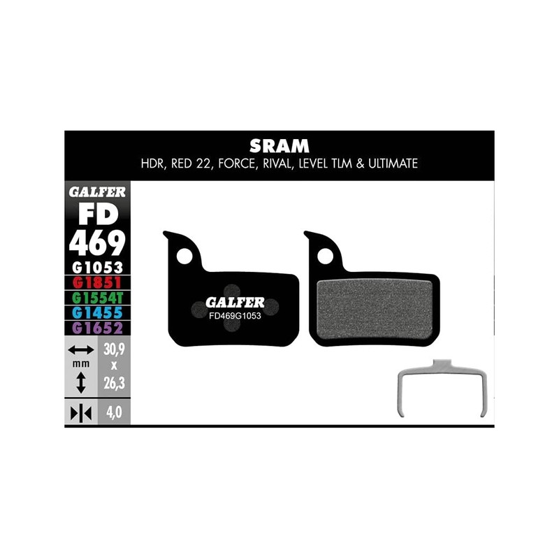 GALFER Bike Standard Brake Pad SRAM Red 22-Level, Men, Black,