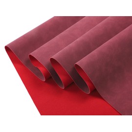 CDY Frosted Faux Leather Sheets: 35x135cm Black Soft Faux Suede Fabric Synthetic Material PU Solid Color Faux Leather Roll for Upholstery Crafts, DIY Sewing (Wine Red)
