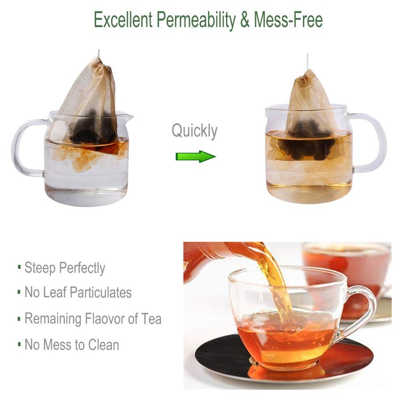 Aksuaple Eco-Fil Disposable Tea Filter Bags for Loose Tea, Wood