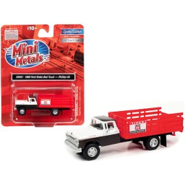 DCD 1960 Ford Stake Bed Truck "Phillips 66" Black and White with Red Stakes 1/87 (HO) Scale Model Car by Classic Metal Works