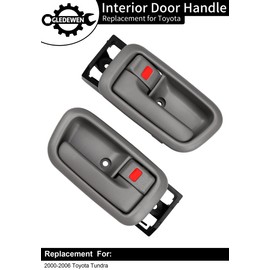 Interior Door Handles W/ Bezel (Pair), Compatible with 2000 2001 2002 2003 2004 2005 2006 Toyota Tundra, Gray, Front Left Driver & Right Passenger | 692050C010B1,692060C010B1 Inside Handle Door Part