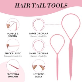 2/4/6Pcs Hair Tail Tools Set, Hair Tools Braid Accessories Ponytail Maker for Girs, French Braid Tool Loop for Hair DIY Styling (2PCS)