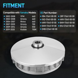 JURPLIX Primary Clutch Sheave Kit Compatible with Yamaha Rhino, Kodiak, Grizzly 550/660/700, YFM700 2002-2020, Replaces# 3B4-17606-00-00
