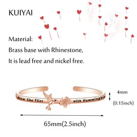 KUIYAI Now She Flies with Hummingbirds Bracelet Remembrance Gift Memorial Jewelry Sympathy Gift for Her (Hummingbirds BRG)