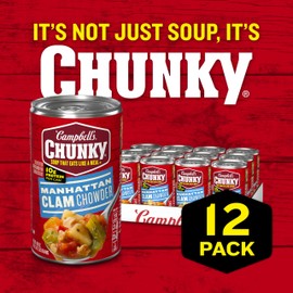 Campbell's Chunky Soup, Manhattan Clam Chowder, 18.8 oz can (Case of 12)