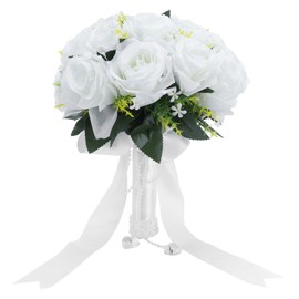 Bridal Bridesmaid Bouquet Innovative Simulation Rose Flowers Bunch Wedding Decoration White