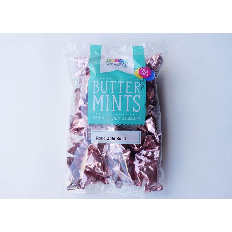 One Pack of 50 Pieces Metallic Rose Gold Party Buttermints