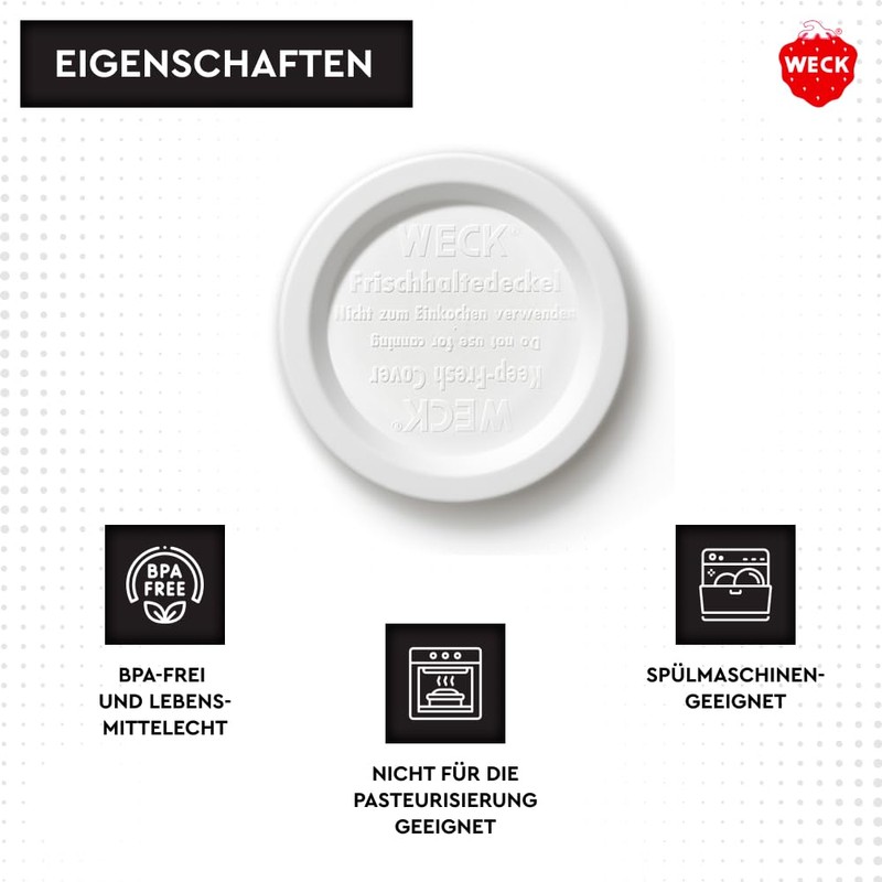 Weck Keep Fresh 80mm Lids 5 Pack | For Preserving,