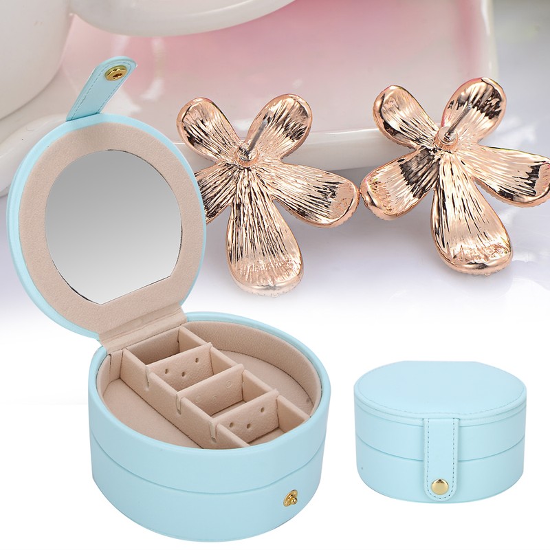 Jewelry Box PU Portable Multi Functional Jewelry Ring Earrings Storage