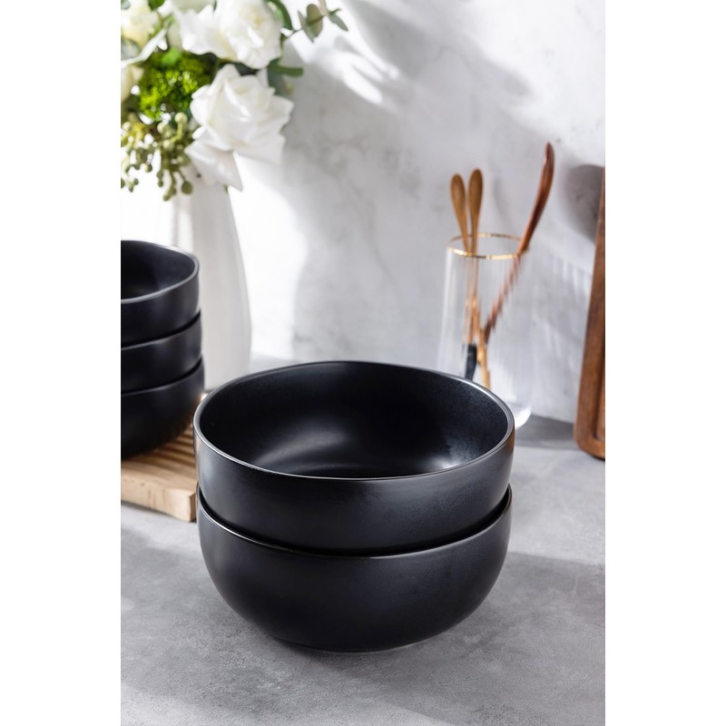 AmorArc Stoneware Cereal Bowls for Kitchen, 28oz Large Ceramic Soup