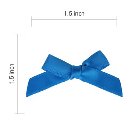 Meseey 100 Pcs Mini Silver Satin Ribbon Bows with Tape 1.5 Inch Self Adhesive Craft Bows Flowers Appliques DIY Craft for Sewing, Scrapbooking, Wedding, Gift,Christmas Decoration (Silver)