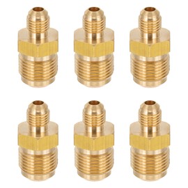 PATIKIL 1/4 Inch Male Flare x 1/2 Inch Male Flare Connector, 4Pcs SAE 45 Degree Brass Adapter Reducing Union Tube Coupler Pipe Fitting for Air Gas Line Refrigeration HVAC