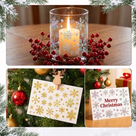 ZEYIYER 6Sheets Snowflake Stickers, Christmas Snow Flake Stickers for Craft