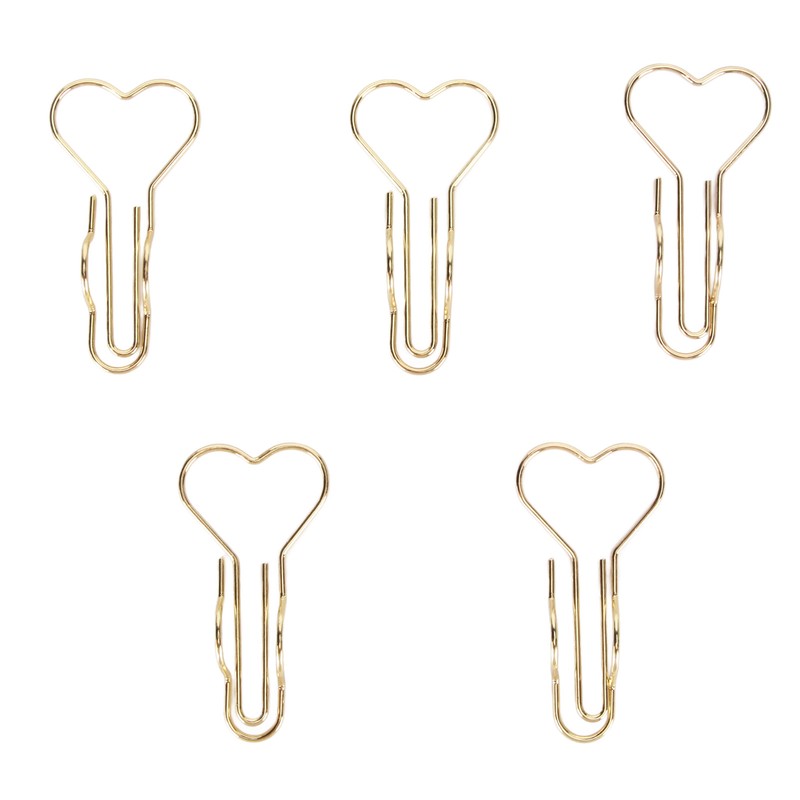 50pcs Heart Pen Clips Plated Metal Pen Holder Clips Small