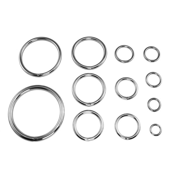 10 x Round O-Ring Stainless Steel Silver Welded Size: 25 mm (1")