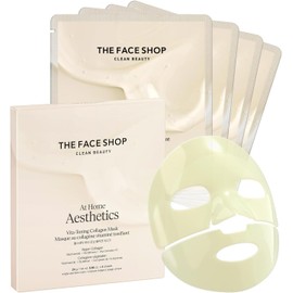 The Face Shop At Home Aesthetic - Mascarilla Facial Coreana de Hidrogel | Set de 4 Piezas Antiedad y Luminosidad | Con Colágeno y Vita Complex 10 Toning | Reafirma, Hidrata y Atenúa Manchas K-Beauty