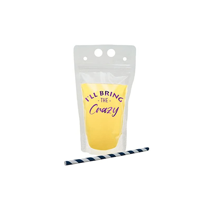 Funky Junque Drink Pouch with Straw - I'll Bring the