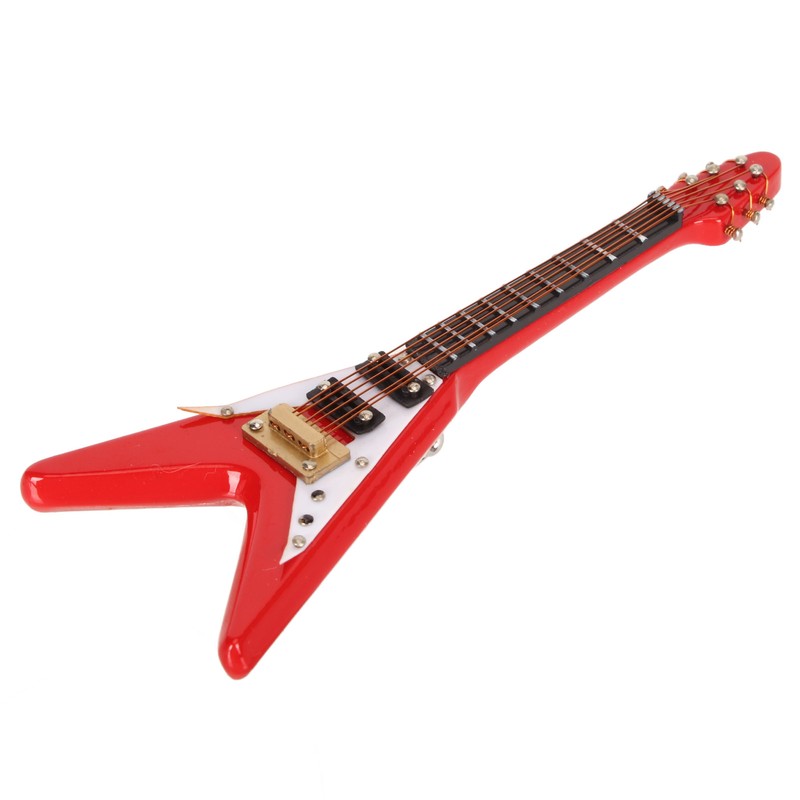 Guitar Brooch Pin Simulation Innovative Hand Crafted Red V Mini
