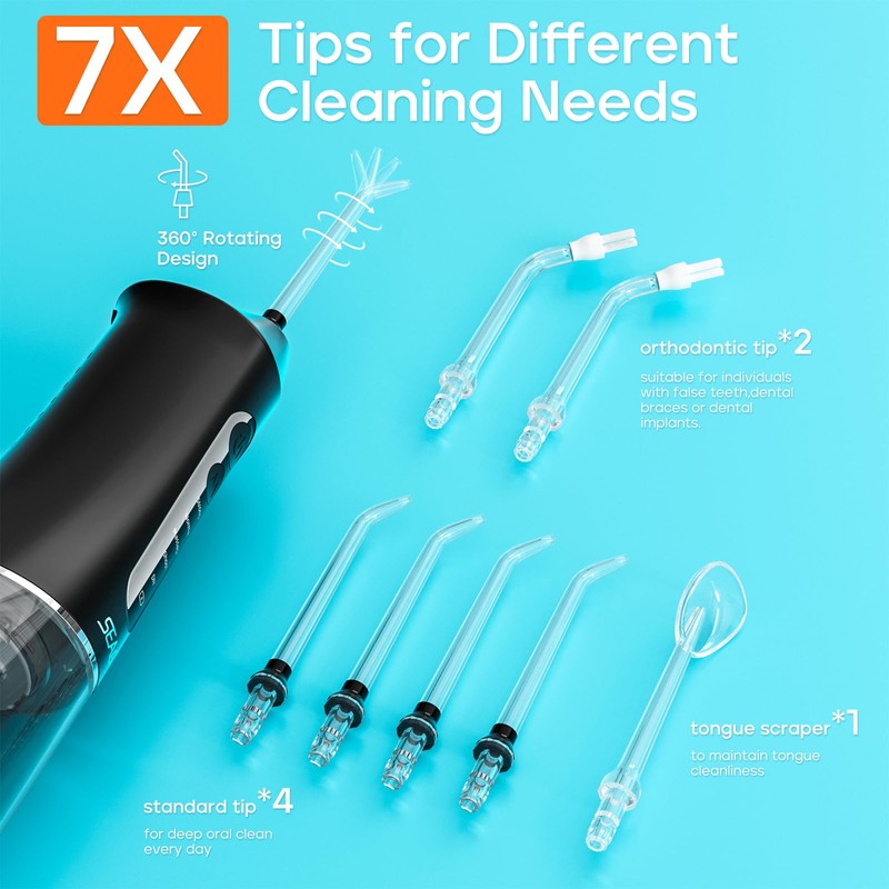 SEAGO Water Dental Flosser Cordless for Teeth, 5 Modes and