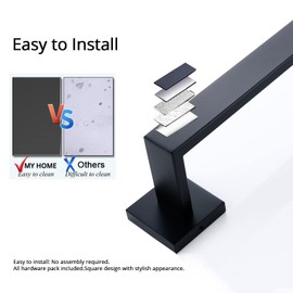 BANOLUX Towel Rack, 22 Inch Single Towel Bars for Bathroom, Towel Racks for Bathroom Wall Mounted SUS304 Stainless Steel Hand Towel Holder Organize Heavy Duty, Matte Black Towel Bar