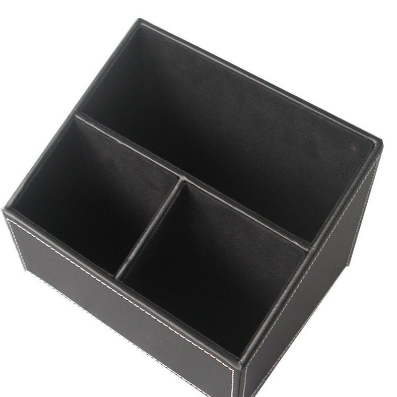 KINGFOM Remote Control Organiser, 3 Compartments TV Remote Holder (Black)