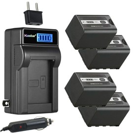 Kastar 4-Pack AG-VBR59 Battery and LCD AC Charger Compatible with Panasonic AG-VBR59 AG-VBR59G, AG-VBR89 AG-VBR89G, AG-VBR118 AG-VBR118G, VW-VBD29, VW-VBD58 VW-VBD58E-K VW-VBD58PPK, VW-VBD78, VW-VBD98