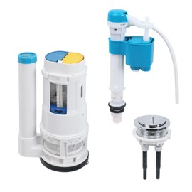 T Tulead Toilet Flush Replacement Kit, Flush Valve 2.5", Fill Valve 1/2", Push Button 1.88", for One-Piece Toilet