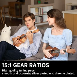 AODSK AODSK Soprano Ukulele for Beginner 21 Inch Ukelele Kit with Gig Bag StrapTuner Strings Picks Cloth Holiday Gift