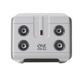 One For All Signal Booster/Splitter for TV - 4 Outputs (14x amplified) - Plug and Play - For interference free reception - Full HD compatible - white - SV9604